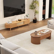 Natural Harmony Living Room Set Rattan TV Console & Lift-Top Coffee Table